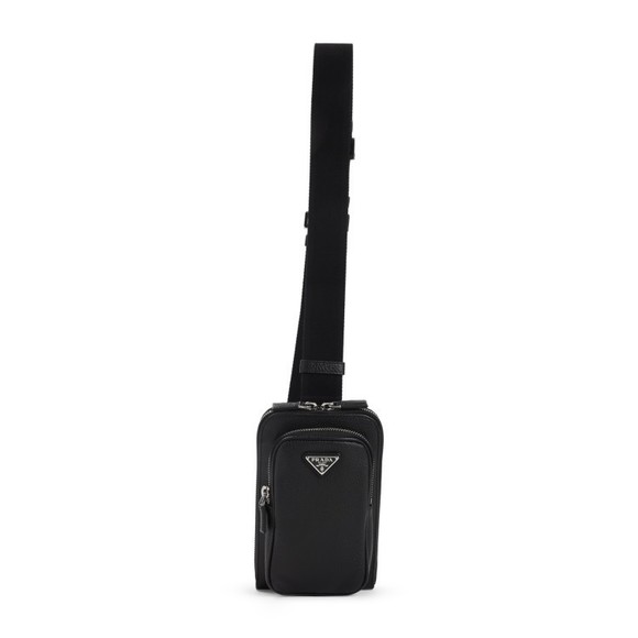 Prada Black Calf Leather Iphone Holder - NWT